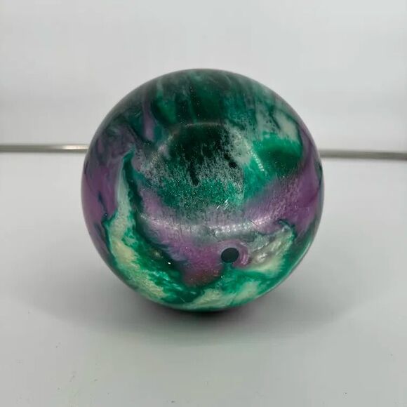 Brunswick Axis Bowling Ball 12lb 8oz Green Purple Swirl Reactive Resin Drilled - Picture 3 of 9